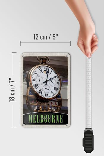 Signe de voyage en étain 12x18cm, horloge de Melbourne australie, décoration d'oiseaux 5