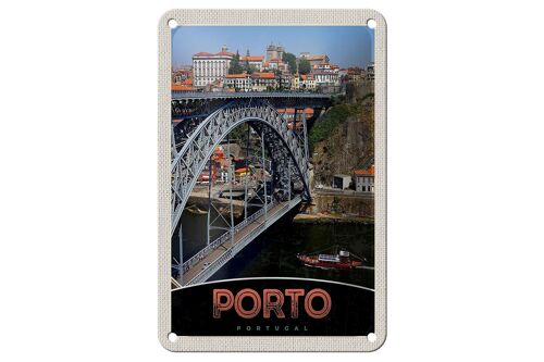 Blechschild Reise 12x18cm Porto Portugal Europa Brücke Dekoration