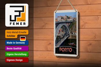 Panneau de voyage en étain 12x18cm, décoration de pont de Porto Portugal Europe 3