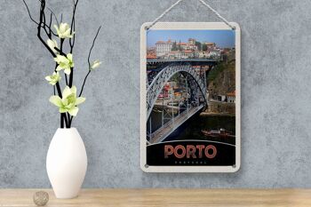 Panneau de voyage en étain 12x18cm, décoration de pont de Porto Portugal Europe 4