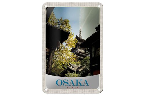 Blechschild Reise 12x18cm Osaka Japan Asien Häuser Stadt Dekoration