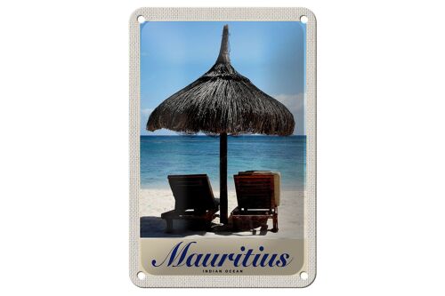 Blechschild Reise 12x18cm Mauritius Indischer Ozean Liege Schild