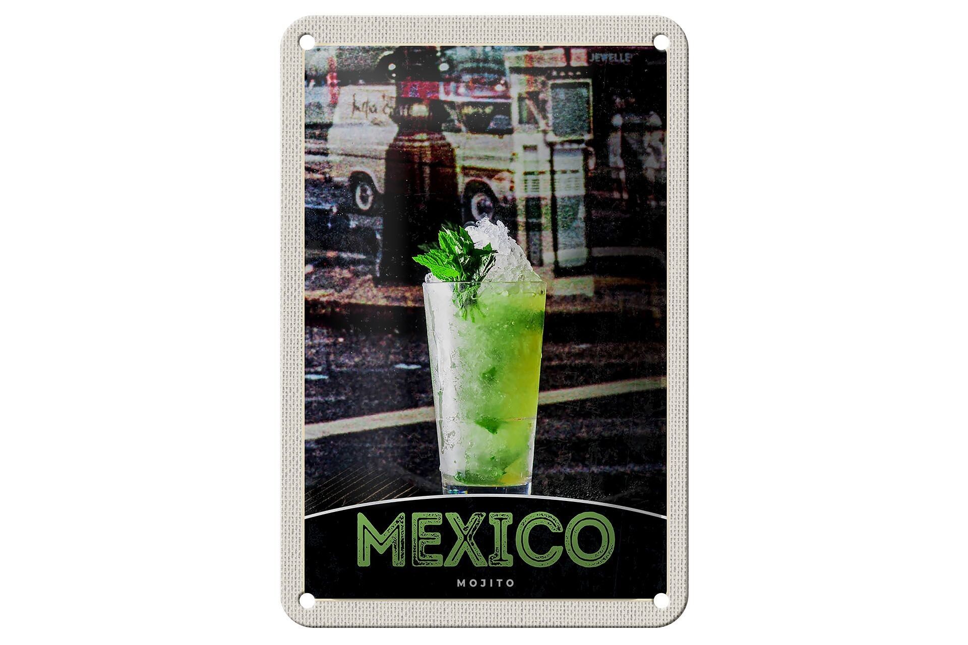 Cartel de chapa de viaje, 12x18cm, México, EE. UU., América, Mojito, cartel de Lima