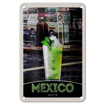 Blechschild Reise 12x18cm Mexiko USA Amerika Mojito Limette Schild