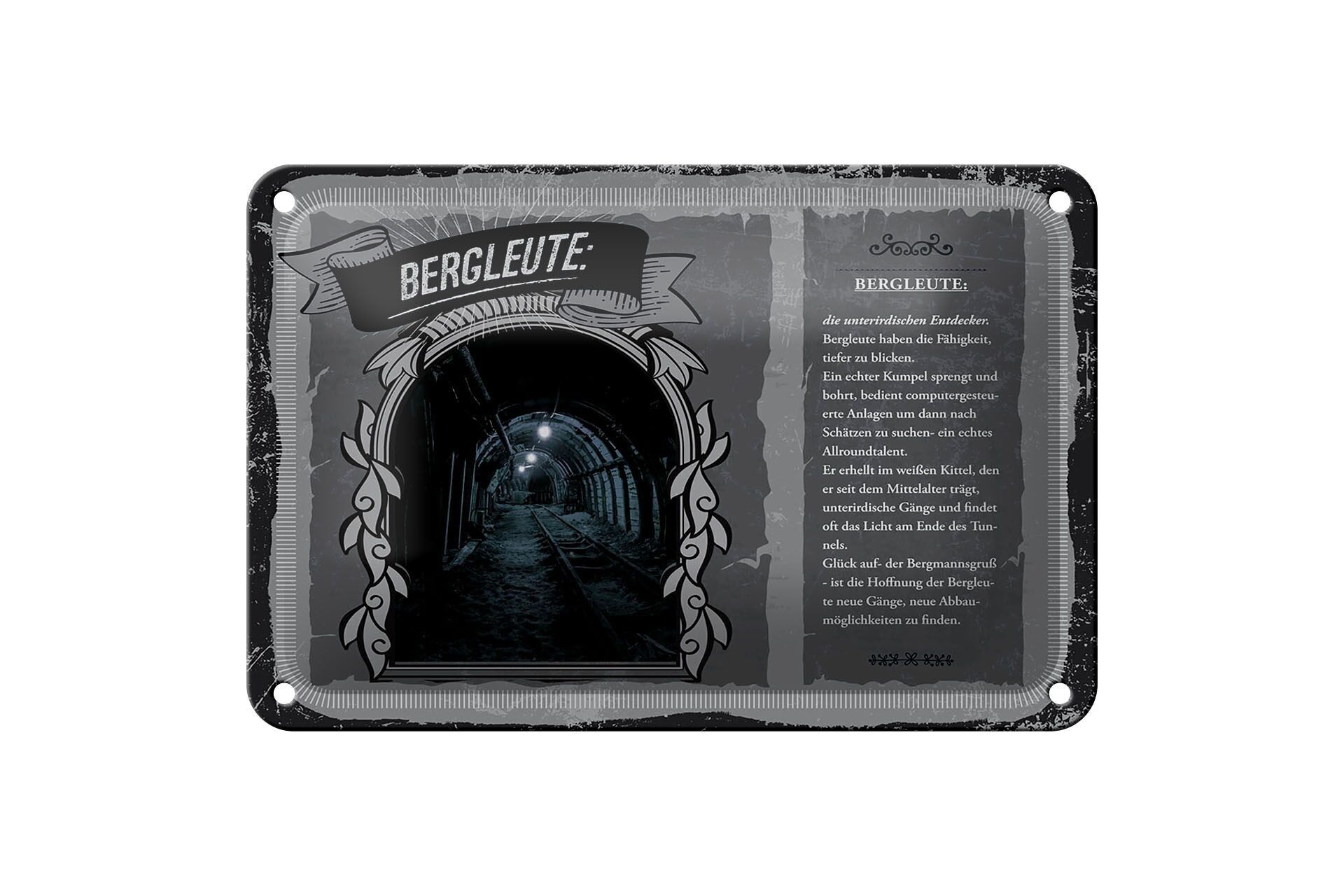 Targa in metallo Professioni 18x12 cm Minatori che fanno esplodere il cartello delle montagne di perforazione