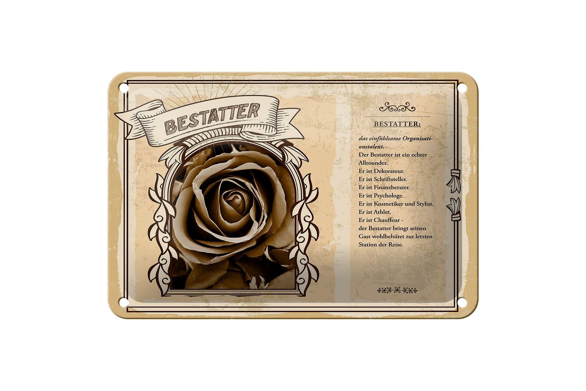 Targa in metallo professioni 18x12 cm impresario decoratore estetista