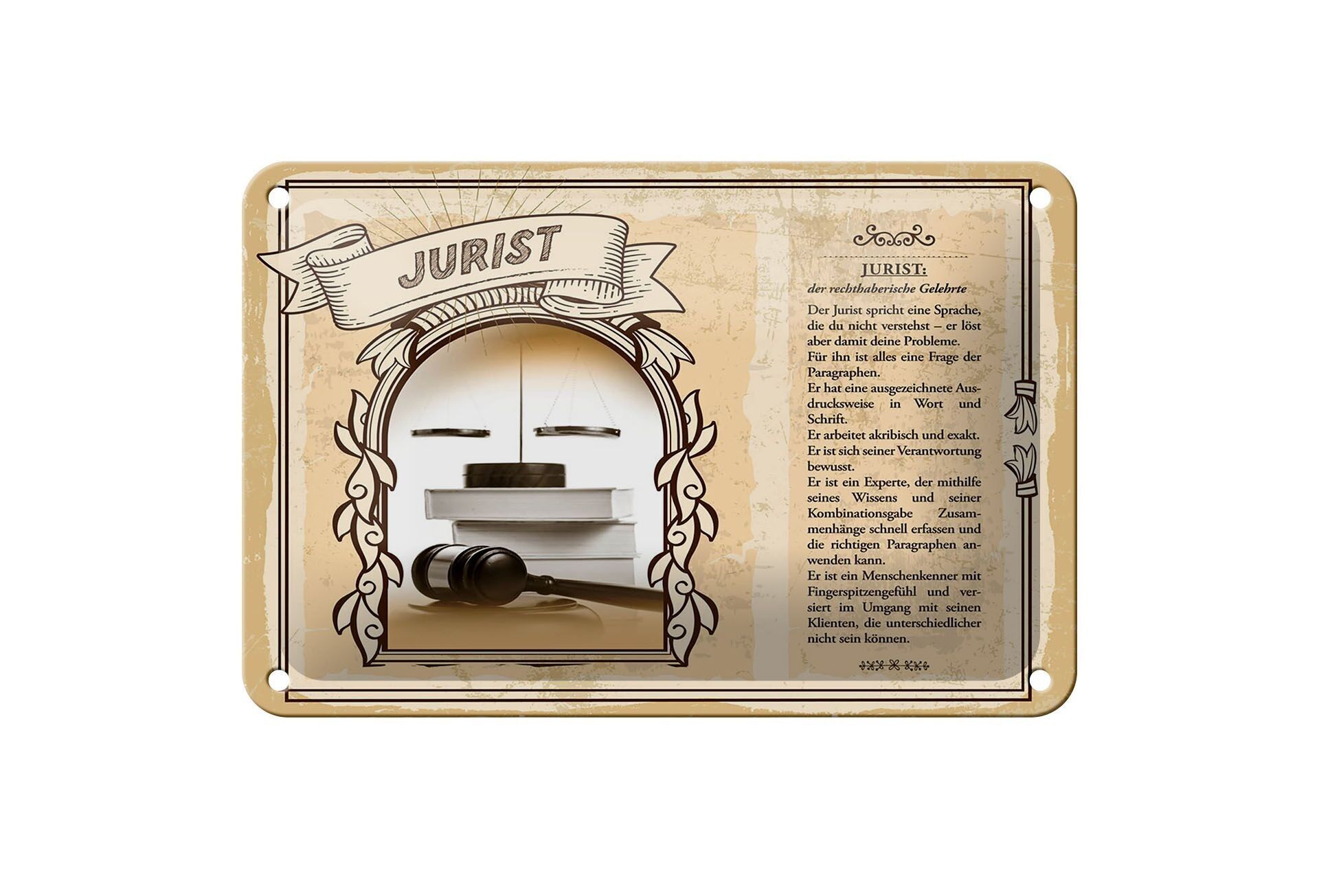 Targa in metallo professioni 18x12 cm avvocato paragrafi in lingua scritta segno