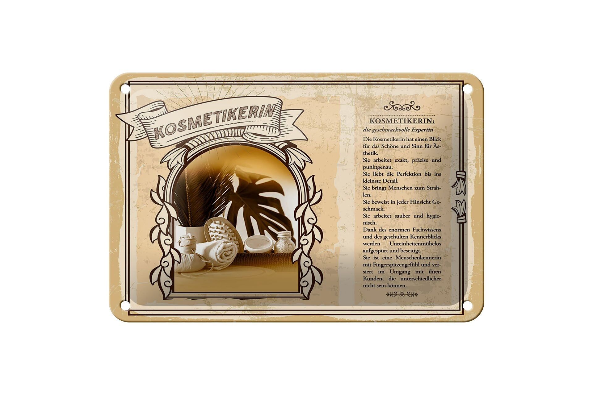 Targa in metallo Professioni 18x12 cm Targa Estetista Esperto Estetica