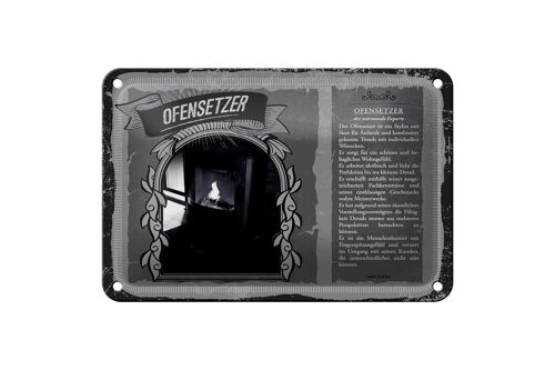 Blechschild Berufe 18x12cm Ofensetzer Wärme Experte Stylist Schild