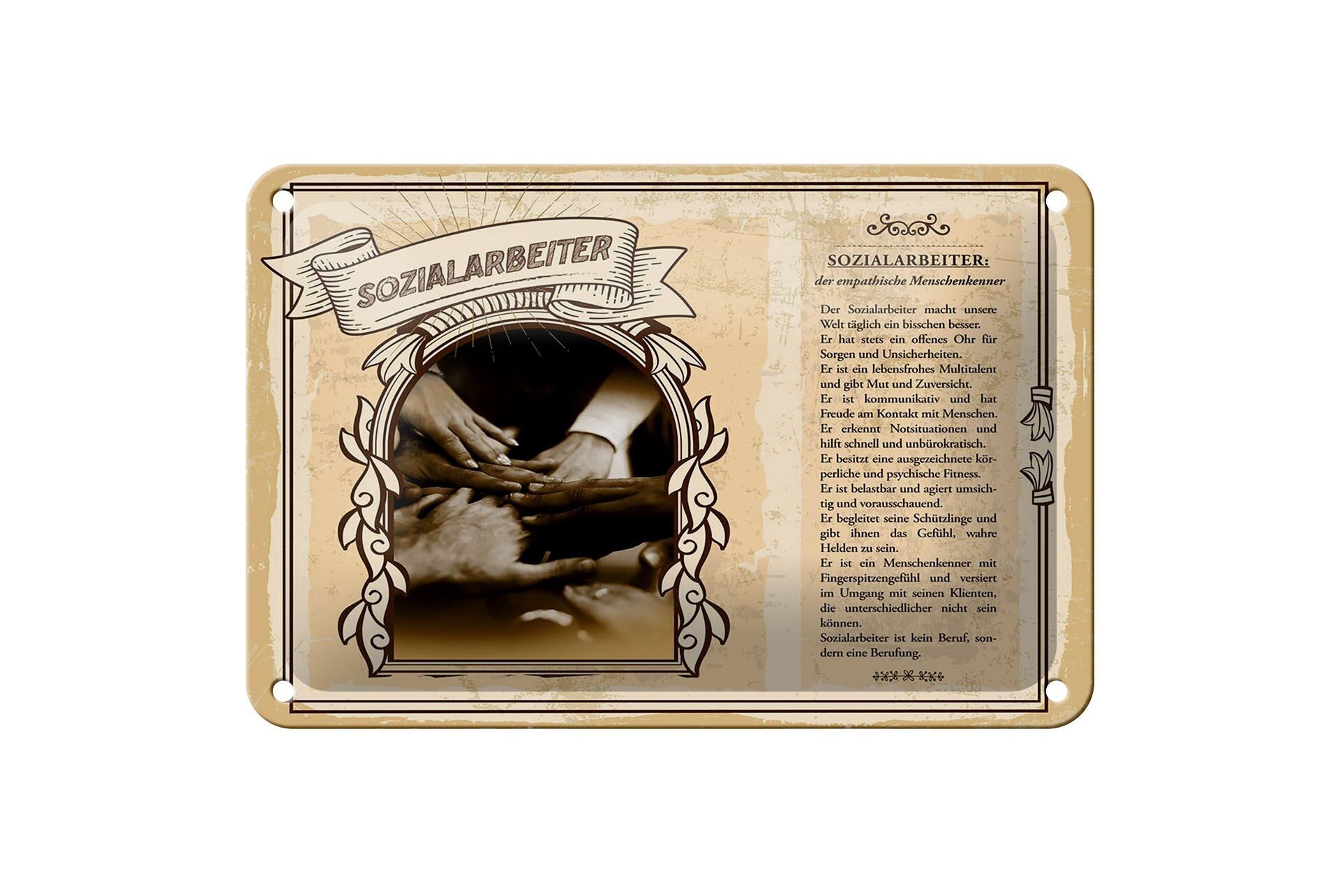 Targa in metallo Professioni 18x12 cm L'assistente sociale preoccupa l'incertezza