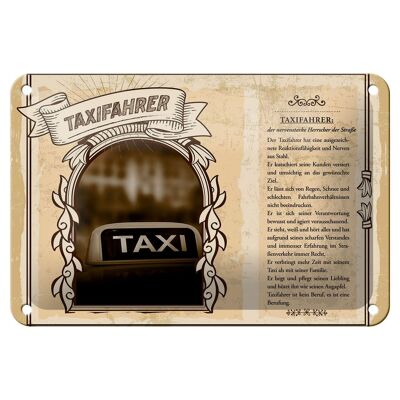 Cartel de chapa profesiones taxista nervios de acero 18x12cm decoración