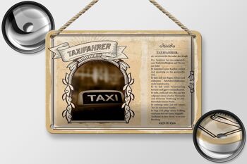 Panneau en étain des métiers du chauffeur de taxi, nerfs en acier, décoration 18x12cm 2