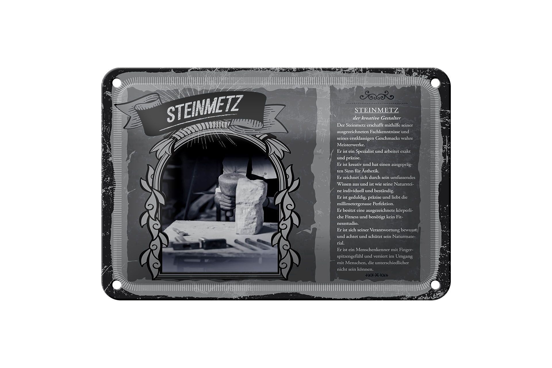 Targa in metallo professioni 18x12 cm capolavori di scalpellino decorazione esatta