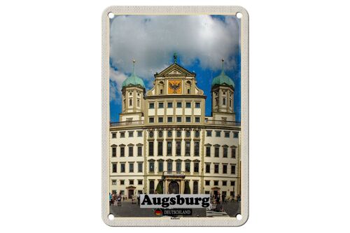 Blechschild Städte Augsburg Rathaus Architektur Deko 12x18cm Schild