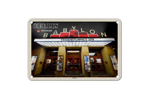 Blechschild Städte Berlin Deutschland Babylon Kino 18x12cm Schild