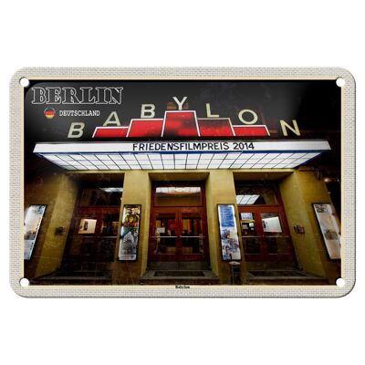 Blechschild Städte Berlin Deutschland Babylon Kino 18x12cm Schild