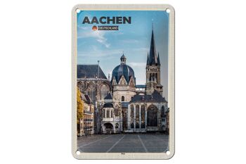 Panneau en étain pour villes, Aix-la-Chapelle, Architecture de la cathédrale allemande, 12x18cm 1