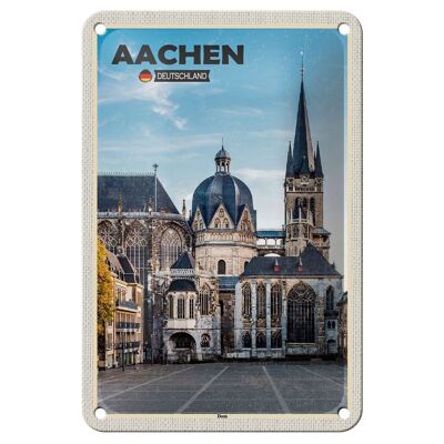 Blechschild Städte Aachen Deutschland Dom Architektur 12x18cm Schild