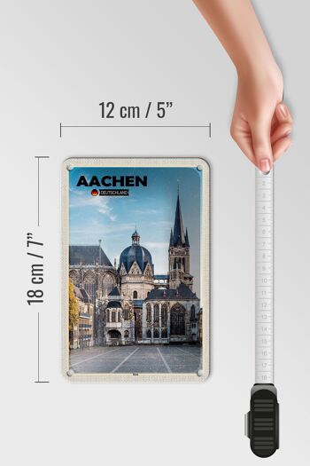 Panneau en étain pour villes, Aix-la-Chapelle, Architecture de la cathédrale allemande, 12x18cm 5