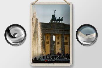Panneau en étain pour villes, Berlin, porte de Brandebourg, Architecture, 12x18cm 2