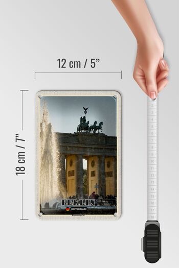 Panneau en étain pour villes, Berlin, porte de Brandebourg, Architecture, 12x18cm 5