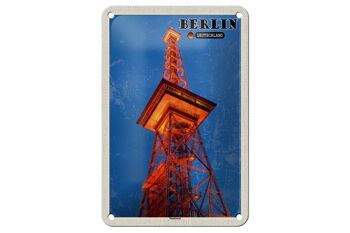 Panneau en étain pour villes, tour Radio de Berlin, décoration allemande, 12x18cm 1