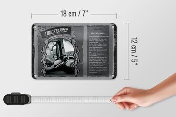 Plaque métallique métiers chauffeur routier nerfs en acier 18x12cm décoration 5