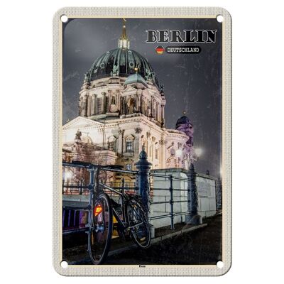 Cartel de chapa con arquitectura de catedral de Berlín, Alemania, ciudades, 12x18cm