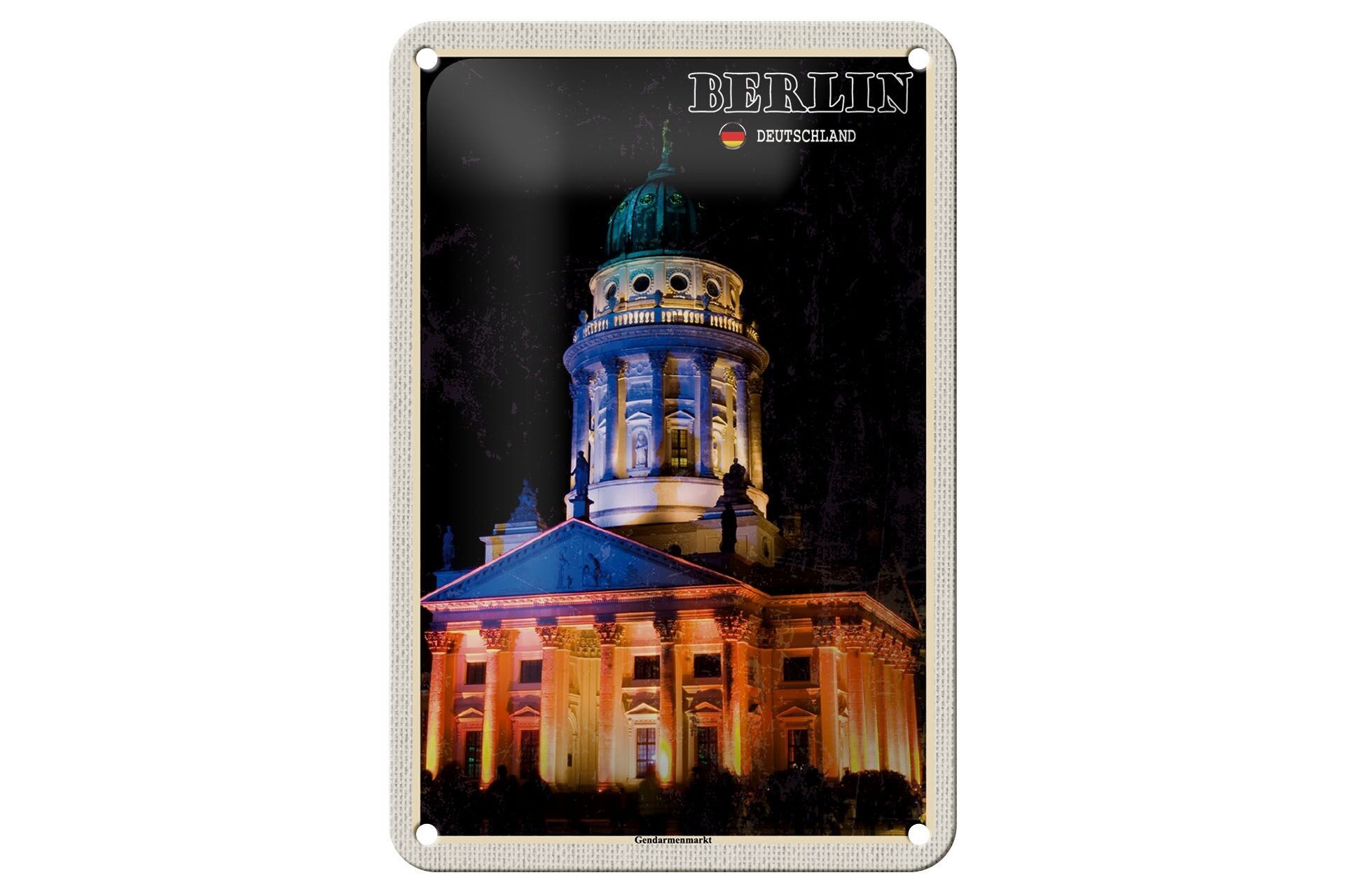 Targa in metallo Città Berlino Gendarmenmarkt Architettura 12x18 cm