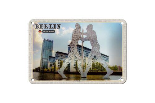 Blechschild Städte Berlin Molecule Mann Deko Skulptur 18x12cm Schild