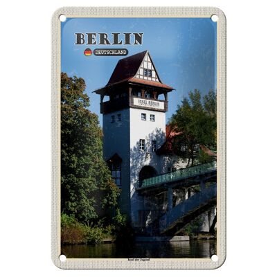 Blechschild Städte Berlin Insel der Jugend Reise Deko 12x18cm Schild