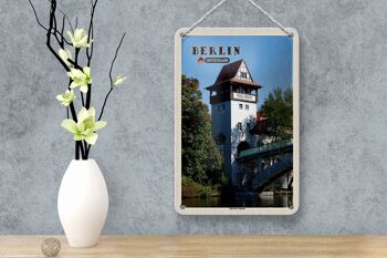 Panneau en étain villes Berlin île de la jeunesse, décoration de voyage, 12x18cm 4