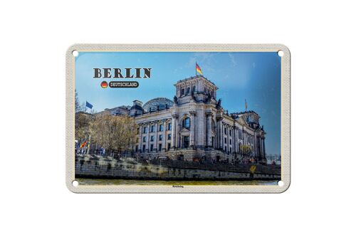 Blechschild Städte Berlin Reichstag Politik Architektur 18x12cm Schild