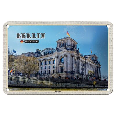 Blechschild Städte Berlin Reichstag Politik Architektur 18x12cm Schild