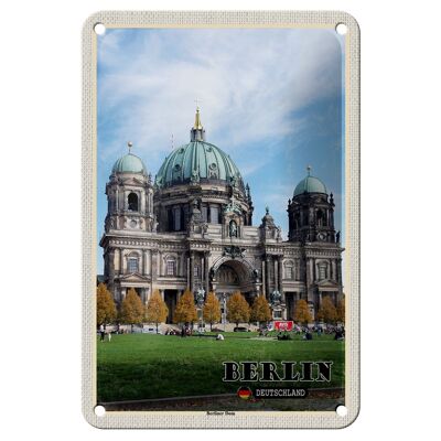 Cartel de chapa con arquitectura de la catedral de la Capital de Berlín, cartel de 12x18cm
