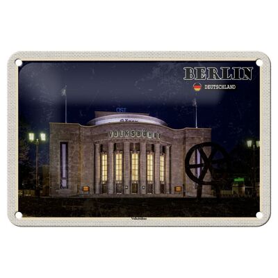 Targa in metallo Città Berlino Volksbühne Germania 18x12 cm Decorazione