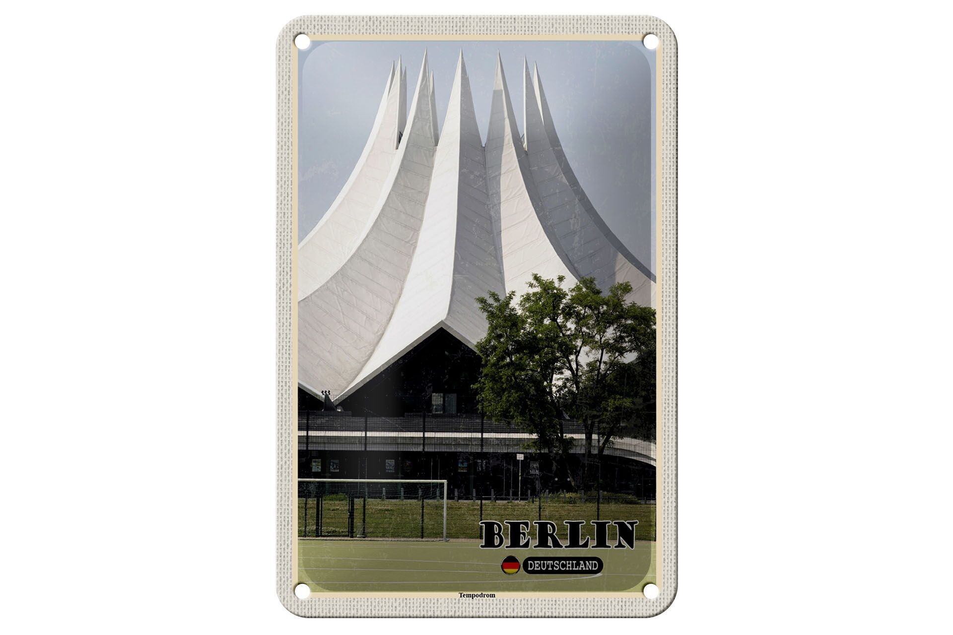 Targa in metallo Città Berlino Germania Tempodrom 12x18 cm Decorazione