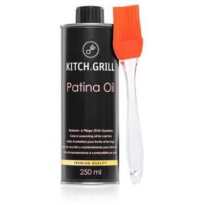 Kitsch.Grill seasoning and care oil for cast iron brush set