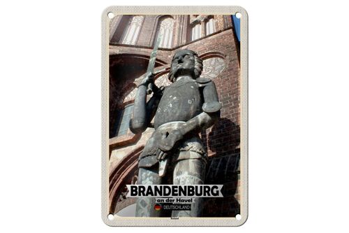 Blechschild Städte Brandenburg an der Havel Roland 12x18cm Schild
