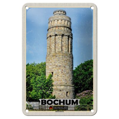 Cartel de chapa con arquitectura de la torre Bochum Bismarck, cartel de 12x18cm