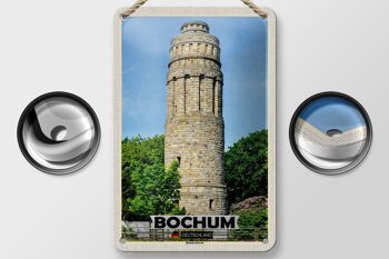 Panneau en étain pour villes, Bochum, tour Bismarck, Architecture, 12x18cm 2