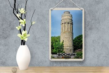 Panneau en étain pour villes, Bochum, tour Bismarck, Architecture, 12x18cm 4