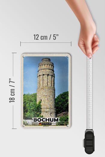 Panneau en étain pour villes, Bochum, tour Bismarck, Architecture, 12x18cm 5