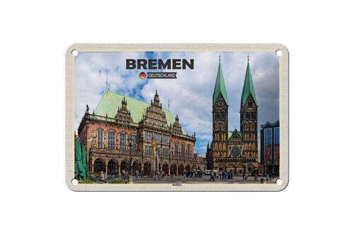 Blechschild Städte Bremen Deutschland Rathaus Deko 18x12cm Schild