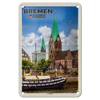 Cartel de chapa Ciudades Bremen Alemania St. Cartel Martini 12x18cm