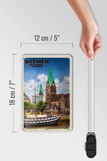 Signe en étain villes Brême Allemagne St. Panneau Martini 12x18cm 5