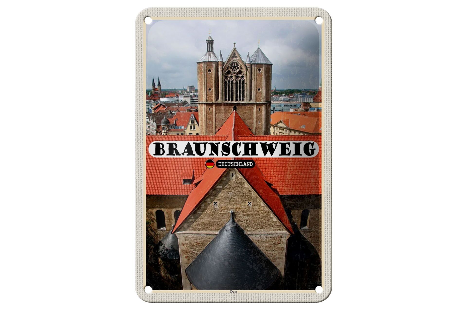 Blechschild Städte Braunschweig Dom Kirche Deko 12x18cm Schild