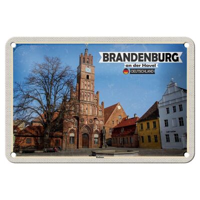 Targa in metallo città di Brandeburgo an der Havel municipio 18x12 cm