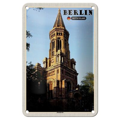 Cartel de chapa con ciudades, Berlín, Alemania, Zionskirche, 12x18cm