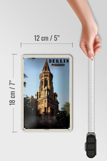 Signe en étain villes Berlin allemagne Zionskirche 12x18cm 5